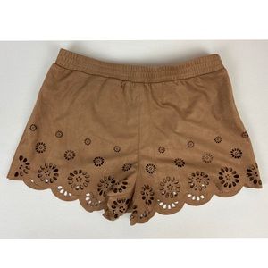 Forever 21 Faux suede scallop camel  shorts